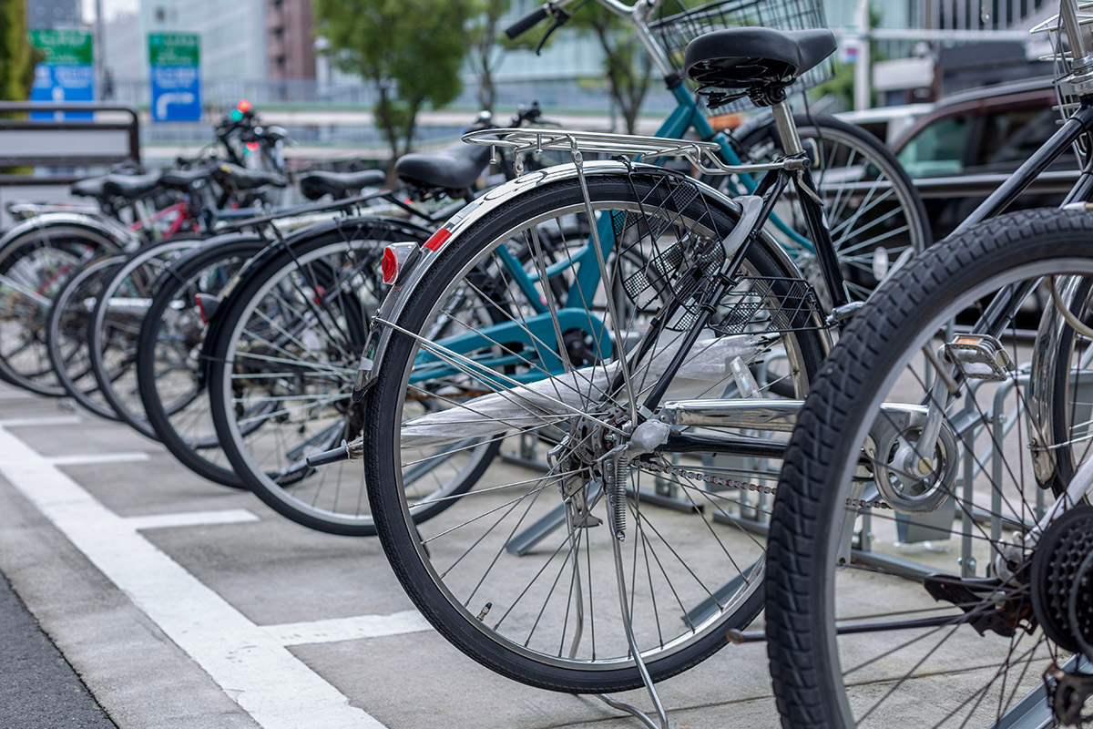 Bicycle parking in the city
