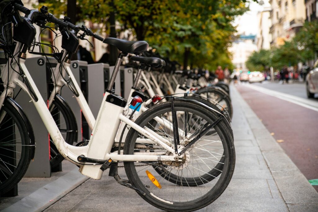 e bike on the street